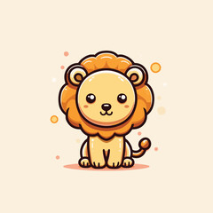 cute lion child cartoon vector illustration