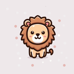 cute lion child cartoon vector illustration