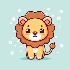 cute lion child cartoon vector illustration