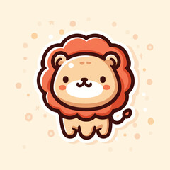cute lion child cartoon vector illustration
