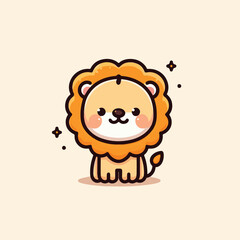 cute lion child cartoon vector illustration