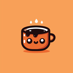 cup of coffee cute cartoon vector illustration