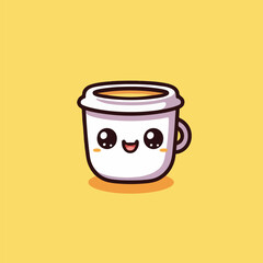 cup of coffee cute cartoon vector illustration