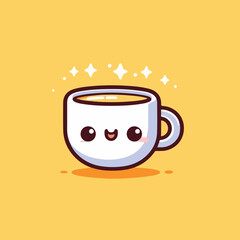 cup of coffee cute cartoon vector illustration