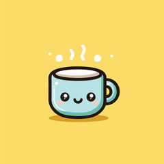 cup of coffee cute cartoon vector illustration