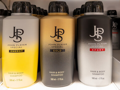 John Player Special Shampoo Bottles on Store Shelf