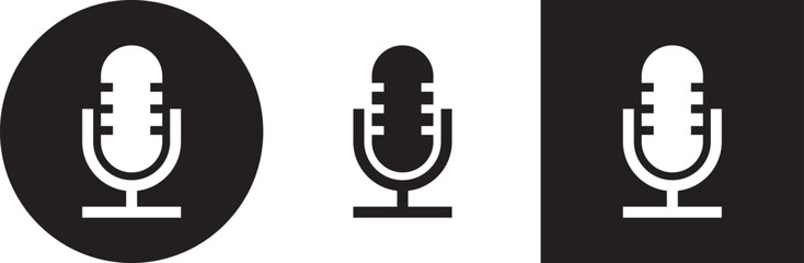 Microphone icon shape, microphone circular icon, microphone square icon.