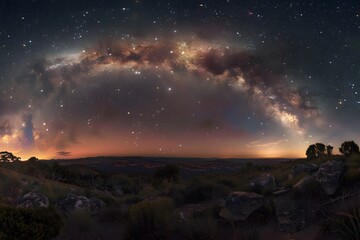 Milky Way in the Australian Style Night Sky - obrazy, fototapety, plakaty