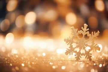 Fototapeta na wymiar Close-up of a gold snowflake on a velvet background.