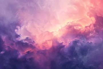 Crédence de cuisine en verre imprimé Rose clair Colorful Purple and Pink Clouds Background in the Style of Realistic Landscapes