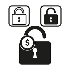 Lock icon. Secure payments. Financial safety. Vector illustration. EPS 10.