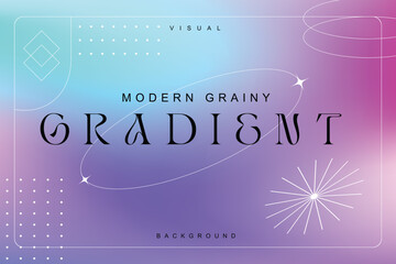 Grainy vector gradient backgrounds with geometric shapes
