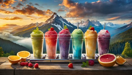 summer cool slush or smoothie iced fruit juice dispenser machine for refreshing chilled drink
