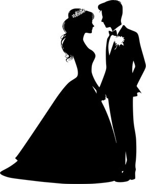 recommend clip art: silhouette of bride and groom