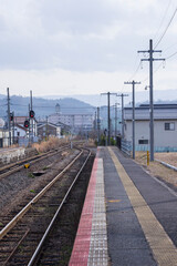 Naklejka premium 駅構内の設備の風景 鳥取県 郡家駅