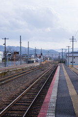 Fototapeta na wymiar 駅構内の設備の風景 鳥取県 郡家駅