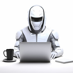 Pirate Robot Hacker with Notebook