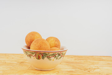 Delicious buñuelo traditional Colombian food 