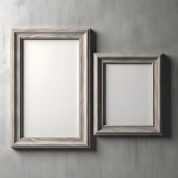 Two picture frame mockup on the wall 
