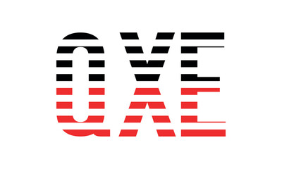 QXE three initial letter iconic line negative space minimal logo design vector template. monogram, abstract, wordmark, business, typography, minimalist, brand, company, flat, modern, unique, simple