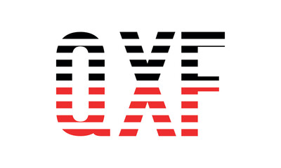 QXF three initial letter iconic line negative space minimal logo design vector template. monogram, abstract, wordmark, business, typography, minimalist, brand, company, flat, modern, unique, simple