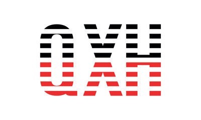 QXH three initial letter iconic line negative space minimal logo design vector template. monogram, abstract, wordmark, business, typography, minimalist, brand, company, flat, modern, unique, simple