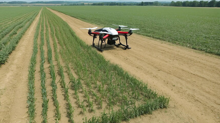 Using quadcopters in crop fields Ai generative.