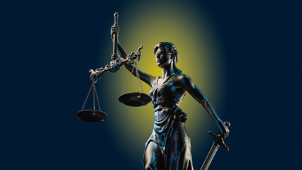 Fototapeta na wymiar Legal Concept: Themis is Goddess of Justice and law