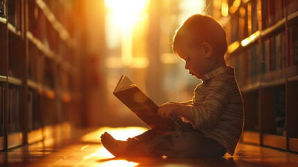 A little boy and his enchanted book , International Children’s Book Day