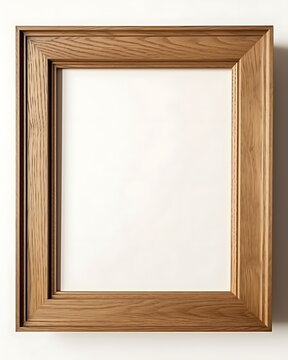 Simple wooden picture frame mockup 