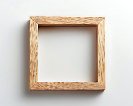 Simple square  wooden picture frame mockup 