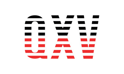 QXV three initial letter iconic line negative space minimal logo design vector template. monogram, abstract, wordmark, business, typography, minimalist, brand, company, flat, modern, unique, simple