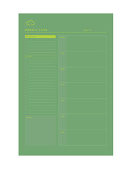 Weekly Planner. Make your day more easily and happy. Vector Print template.	