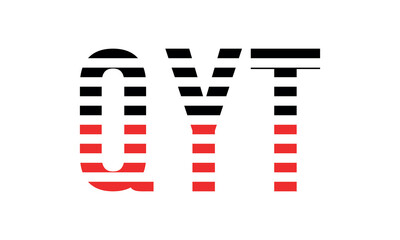 Fototapeta premium QYT three initial letter iconic line negative space minimal logo design vector template. monogram, abstract, wordmark, business, typography, minimalist, brand, company, flat, modern, unique, simple