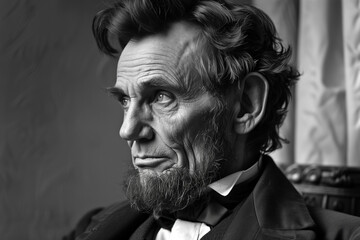 Abraham Lincoln Portrait, Black and White Abraham Lincoln Portrai