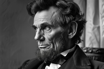  Abraham Lincoln Portrait, Black and White Abraham Lincoln Portrait 