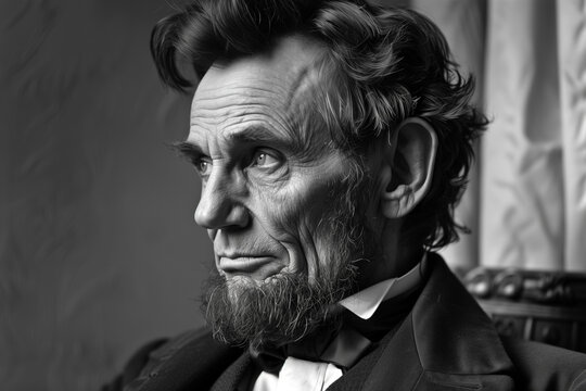  Abraham Lincoln Portrait, Black and White Abraham Lincoln Portrait 