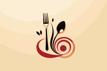 Salad fork logo Healthy food logo template. Natural meal logo design. Diet food logo design concept