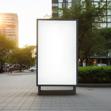 Blank mupi billboard in the city