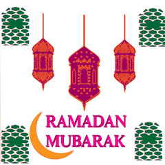 Fototapeta na wymiar Ramadan mubarak greetings card