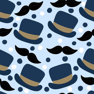 seamless pattern with hats and glasses 