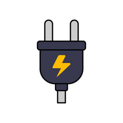 Vector Electric Plug Flat Design Illustration