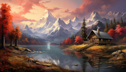 Fototapeta premium sunrise in the mountains