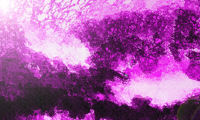 Set against an abstract dark pink background the scene radiates a captivating allure