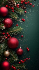 Season’s Greetings background with Glittering Christmas Decor