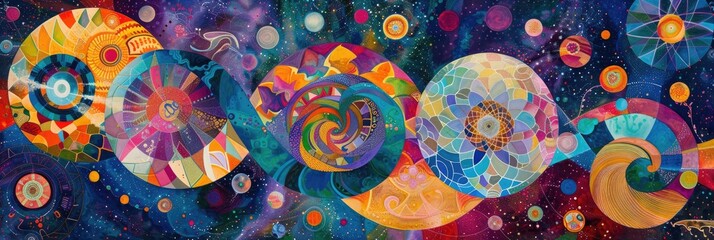 A cosmic-inspired kaleidoscope of colors and patterns, reflecting the infinite diversity of the universe