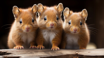 photograph hamster family isolated in white background 