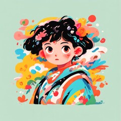 Fototapeta premium color pop art of a girl