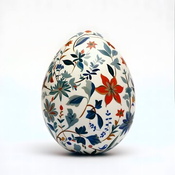 Colorful Easter Egg Design on White Background