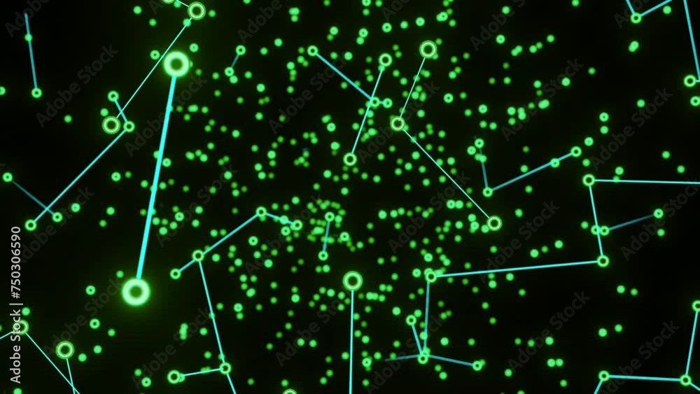 Poster abstract plexus technology science and engineering. design. green connections field.